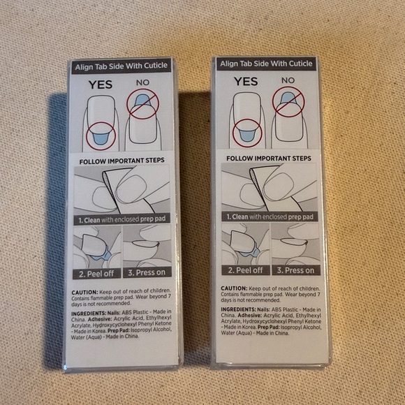 IMPRESS Press On Nails in Brie White Matte - Set of 2 NEW IN BOX - Picture 3 of 3